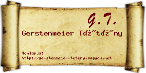 Gerstenmeier Tétény névjegykártya